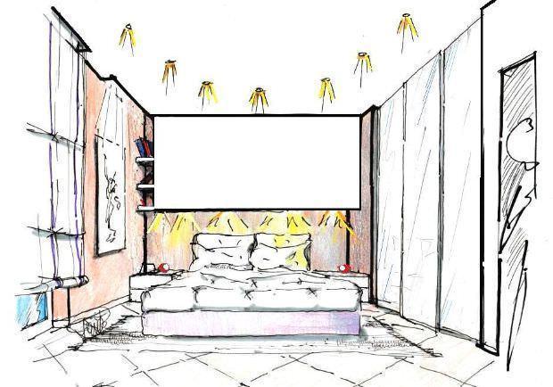 parete luminosa retro letto